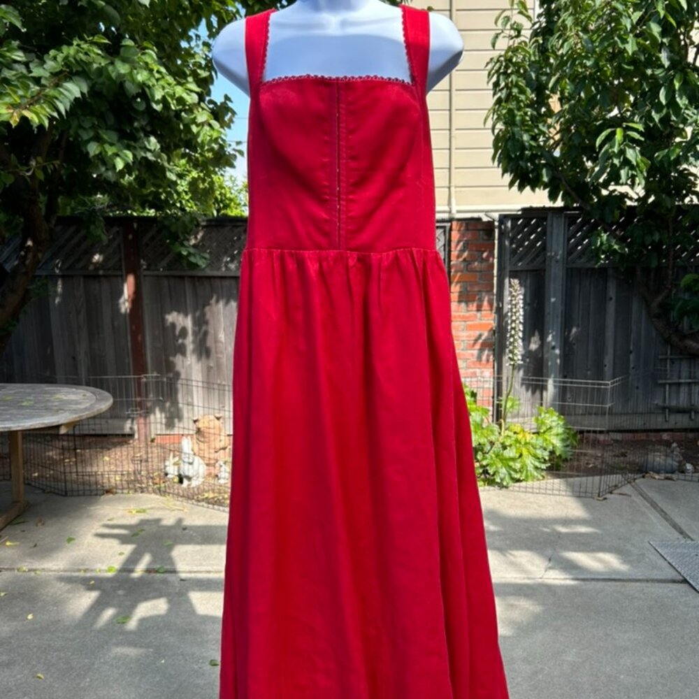 Reformation Tagliatelle Cherry Red Linen Sundress